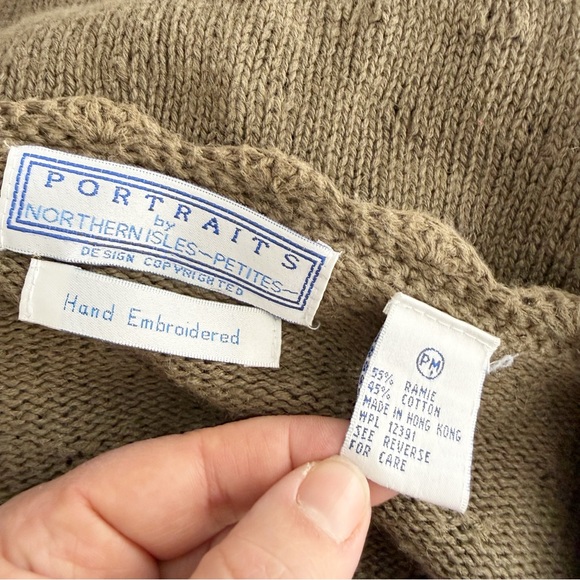 Vintage Hand Embroidered Floral Cardigan Medium Petite Boho Woodland Cottage - Picture 6 of 7